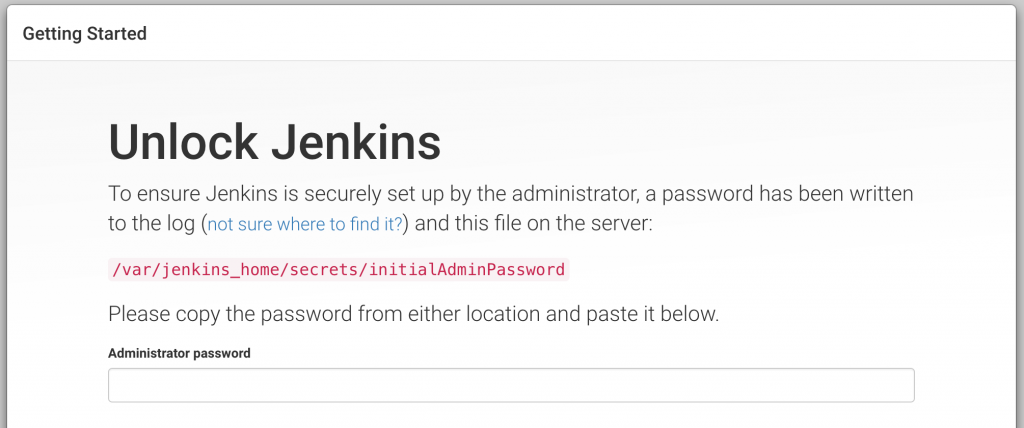 Docker Jenkins first login